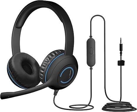 Cyber Acoustics Auricular Estéreo de 3.5mm (AC-5002-10) – Comunicación Duradera, Clara y nítida en Salones de Clase y en Casa