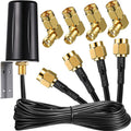 Antena Móvil FairySandy 5 Piezas 5G 4x4 MIMO Omnidireccional LTE Antena Externa con Adaptador SMA Macho Hembra Ángulo Recto para Aumenta Desempeño Enrutadores 5G Puertas Enlace Hotspot Internet Hogar
