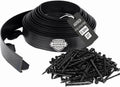 Bordillo paisajístico AggFencer de 5 cm x 10 m, kit de borde para jardín sin excavación con 61 estacas para jardín, parterres, césped, patio y caminos, material PE flexible negro.