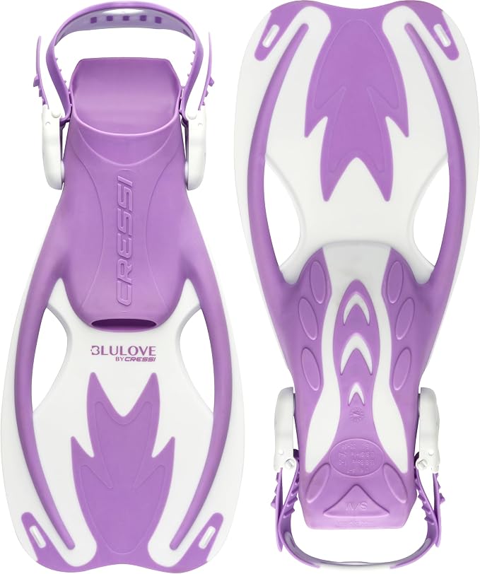 Cressi Aletas de rocas, Lila/Blanco, L/XL | US Kids 1/6Y | EU 32/36 | UK 13K/5Y | Age 6-10 Years