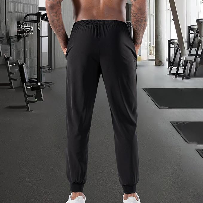 Joggers Deportivos para Hombre – Poliéster Secado Rápido con Bolsillos con Cierre