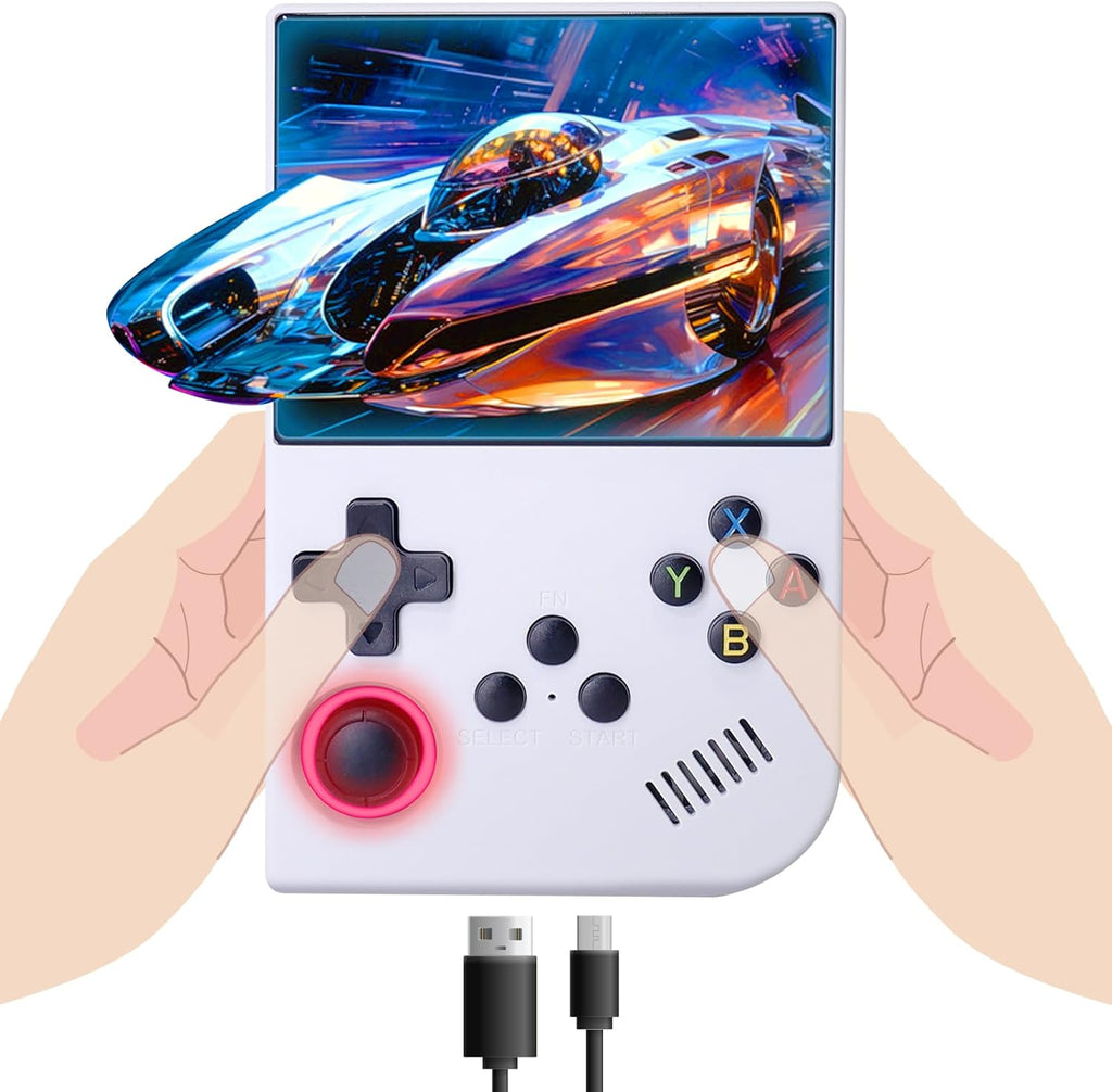 XGB36 Handheld Game Console, 3.5" HD Screen, 64GB Memory Card with 15000+ Games, 45 Emulators, 3500mAh Battery, OTG Support, 3D Joystick, Retro Gaming Console for Adults, Built-in Headphone Jack