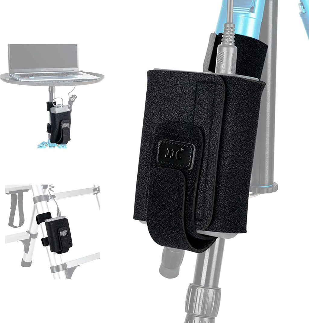 Correa de montaje JJC para batería externa en trípode para fotografía de larga duración, correa de soporte para flash remoto/externo para fotógrafos y videógrafos, correa de soporte para disco duro/alimentación de computadora/smartphone