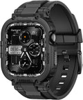 Funda amBand compatible con Apple Watch Series 11/10 de 46 mm para hombre, funda táctica resistente M1 Sport de alta resistencia, protector de parachoques de grado militar para iWatch de 46 mm para hombre, color negro.