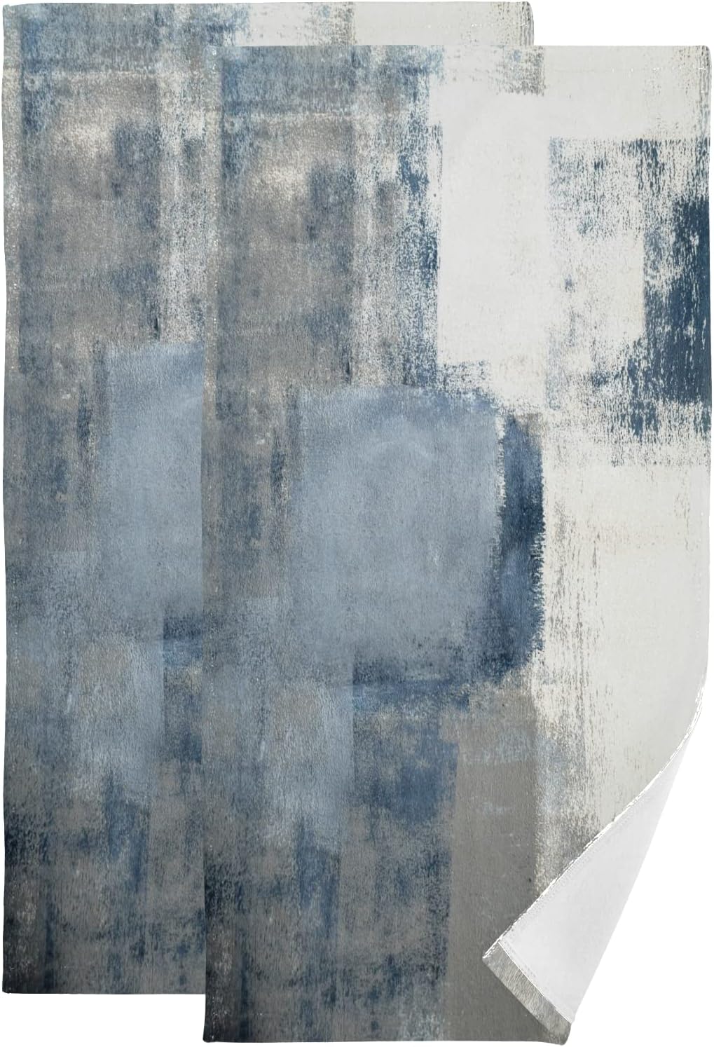 Toallas de mano abstractas AIYOOLER para baño, juego de 2, estilo retro azul gris, pintura grunge, toallas pequeñas suaves y absorbentes, toallas de baño decorativas para invitados, toallas de cocina, multiusos para gimnasio y spa, 71 x 35,5 cm.