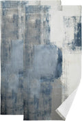 Toallas de mano abstractas AIYOOLER para baño, juego de 2, estilo retro azul gris, pintura grunge, toallas pequeñas suaves y absorbentes, toallas de baño decorativas para invitados, toallas de cocina, multiusos para gimnasio y spa, 71 x 35,5 cm.