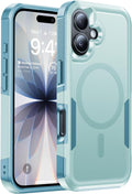 Funda magnética DEVISELOVE para iPhone 17, grado militar, doble capa, a prueba de golpes, resistente y de alta protección [compatible con MagSafe], antihuellas y antiarañazos para iPhone 17 de 6.3", color verde menta.