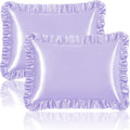 Fundas de Almohada Satén con Volantes Homiest — Set de 2, Cierre Sobre, Antiarañazos para Cabello y Piel | Lavanda