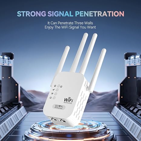 Extensor WiFi, repetidor WiFi, amplificador de Internet, extensores WiFi de largo alcance, amplificador de señal para el hogar, repetidor WiFi con puerto Ethernet que cubre hasta 9800 pies cuadrados