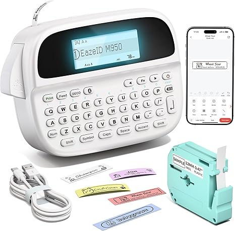 Etiquetadora Portátil VolenGo M950 Bluetooth Recargable con Cinta Etiquetas Impermeables 12mm | Lulada
