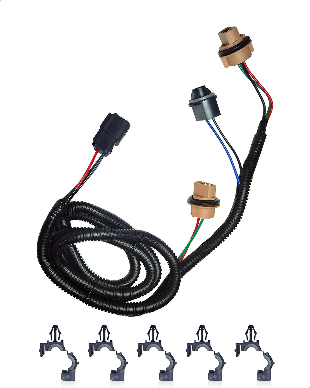 Arnés de cableado para luz trasera izquierda del lado del conductor Amblee, compatible con Chevrolet Silverado 1500/2500 HD/3500 HD y GMC Sierra 1500/2500 HD/3500 HD (2016-2019). Reemplazo para 23295978.