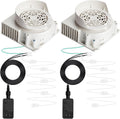Ceenna - Juego de 2 sopladores de aire blancos de repuesto para inflables, 12 V, 1,2 A, con 3 luces LED y adaptador para decoraciones navideñas de interior y exterior. 