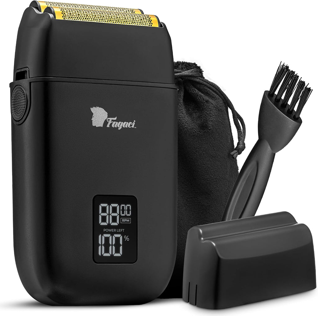 Afeitadora de láminas Fagaci Barber para hombre: afeitado suave como el cristal, sin irritación, afeitadora profesional de barbero de 8500 RPM de alto torque, afeitadora eléctrica de láminas para hombre con batería de 3 horas, afeitadora facial para