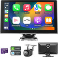 Pantalla Carplay Inalámbrica 23 cm Carro, Portátil Android Auto, Cámara Tablero 4K, Reversa 1080p, GPS, Bluetooth, FM, Siri, Espejo Link