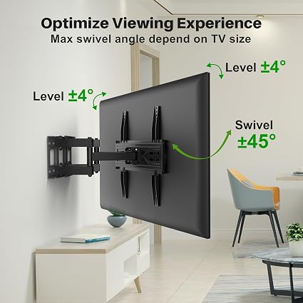 FALTA EL NIVEL - Soporte de pared para TV USX MOUNT de movimiento completo para televisores de 32 a 70 pulgadas y hasta 45 kg (99 lbs), soporte de pared para TV con extensión giratoria suave.