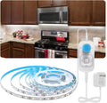 Feuymoent Motion Sensor LED Strip Light - Cabinet Strip Lights with 24W Plug, Dimmer and Timing, Indoor Light Strips for Kitchen Cabinets, Stair, Under Bed, Showcase, Bedroom, 9.84ft 6000K ColdWhite