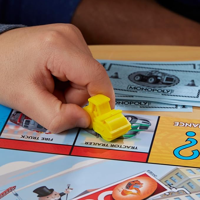 Monopoly Junior: Trucks Edition Board Game, Monopoly Game for Kids Ages 5+, Kids Board Games for 2-4 Players, Kids Games, Kids Gifts (Amazon Exclusive)