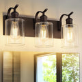 JAZAVA Lámpara de baño de 3 luces, bronce aceitado