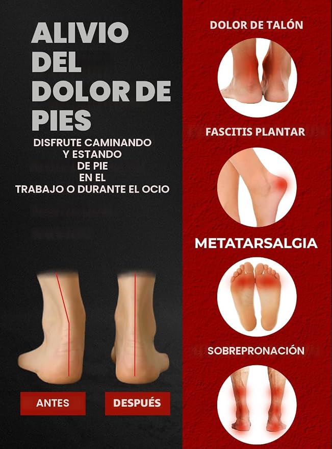 CRUVHEAL Plantillas Ortopédicas para Fascitis Plantar – Soporte de Arco Alto hasta 220 lbs para Hombre y Mujer, Talla S, Negro