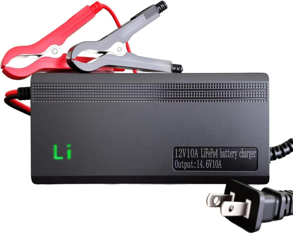 Cargador Inteligente LiFePO4 14.6V 10A para Baterías de Litio 12V – AC-DC con Protección Integrada