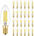 Bombillas LED Candelabro Hizashi E12 | Equivalente a 40W, Regulables 5000K Luz de Día | B10 90+ CRI, 4W, 450LM | Certificadas UL | 24 Piezas