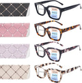 ZONLON Paquete de 4 gafas de lectura progresivas multifocales para mujer, elegantes, con bloqueo de luz azul, ideales para usar con ordenador (4 unidades mixtas C1, 3.5)