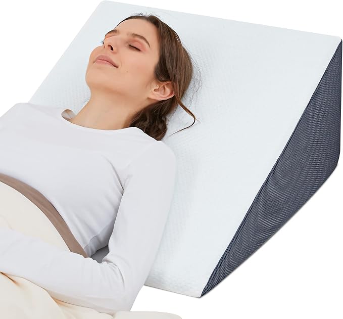 Almohada de cuña para cama Touchutopia para dormir, almohada en forma de triángulo de 10" 24" 24"