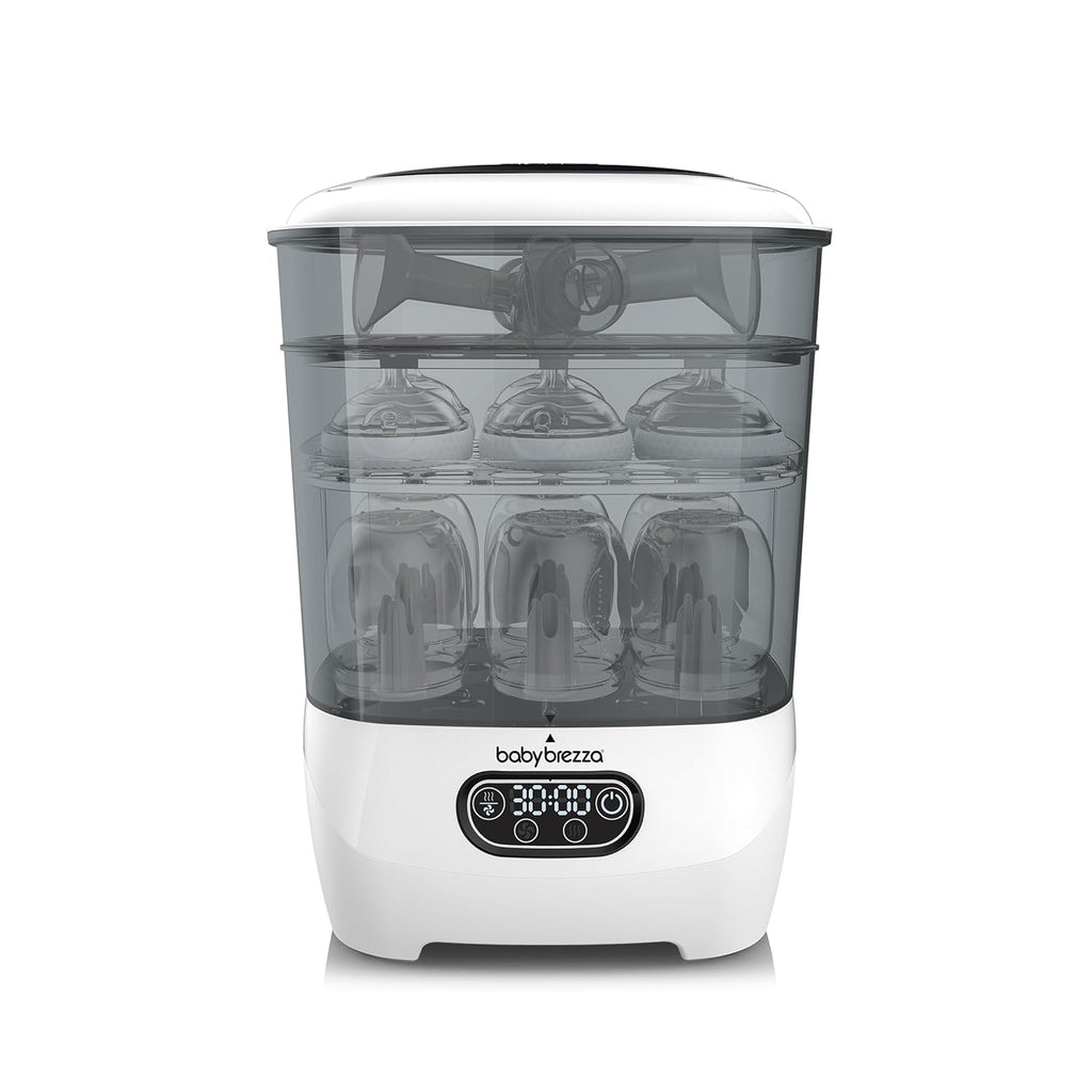 Esterilizador y Secador de Biberones Baby Brezza Advanced | 33% Más Rápido | Mayor Capacidad | Sanitizador a Vapor Universal | Para Biberones y Partes de Extractor | Filtro HEPA