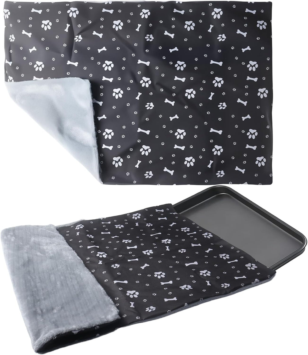 Klmnop Funda para Bandeja de Jaula de Perro 36" – Reversible Frío/Cálido, Lavable, Color Gris (Solo Funda)