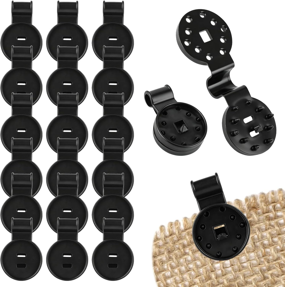 Clips para Malla de Protección Solar HATJICB x100 – Sujetadores de Plástico con Ojales para Toldos, Lonas y Jardines