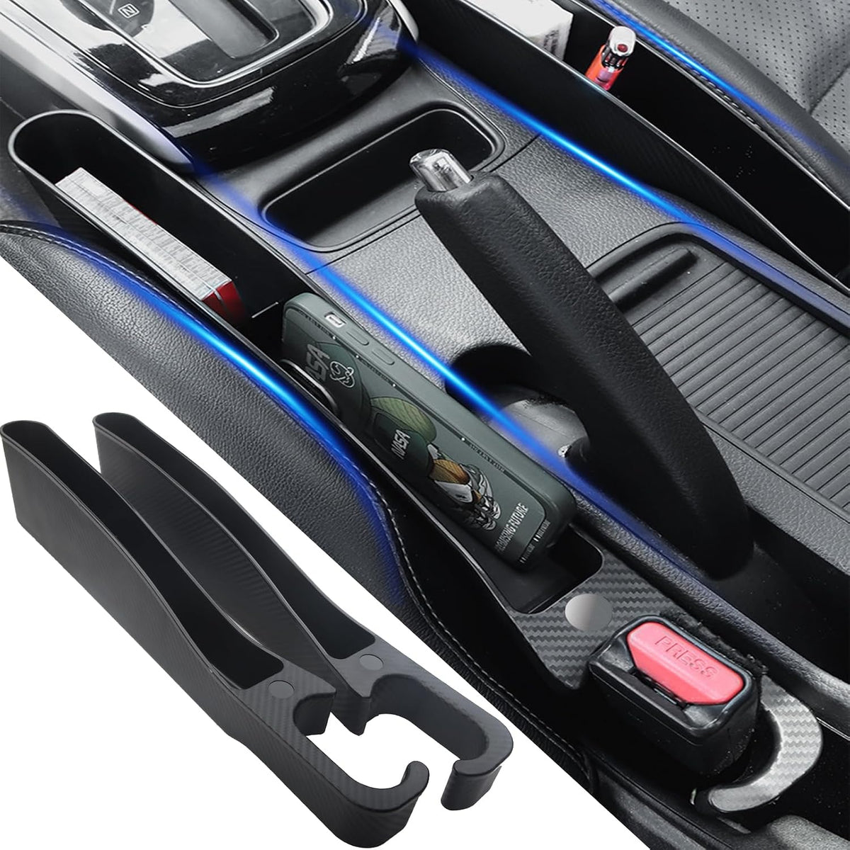 Juego de 2 rellenos para el espacio entre el asiento y la consola del coche Mtverver, organizador para el espacio entre el asiento, protector anticaída, accesorios para asientos de coche