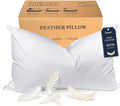 BHZ Almohadas de Plumón de Ganso Tamaño Queen | Colección Hotel Firmeza Media | Funda Transpirable 2 Piezas