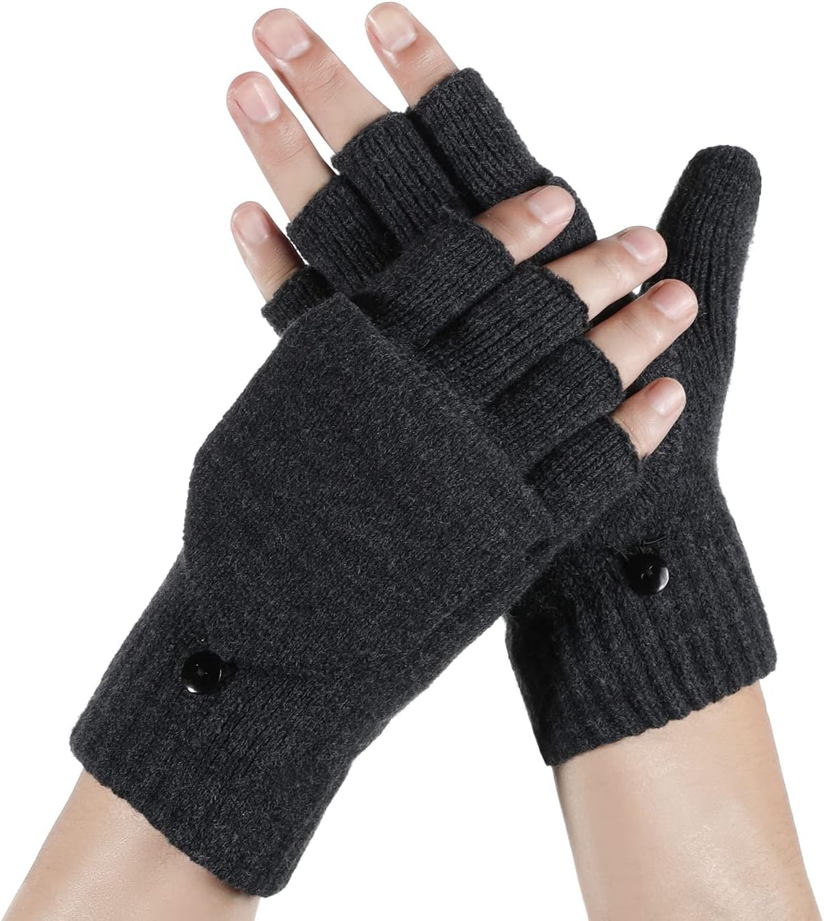 Guantes Convertibles Achiou para Hombre y Mujer — Térmicos, Pantalla Táctil, Tapa Abatible para Texto y Manejo