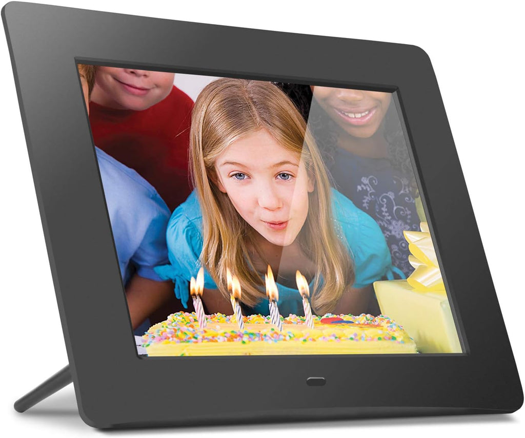 Aluratek 8" Digital Picture Frame w/Built-In Memory, USB/SD/SDHC Supported, Built-In Clock & Calendar, Auto On-Off (ADMPF108F)