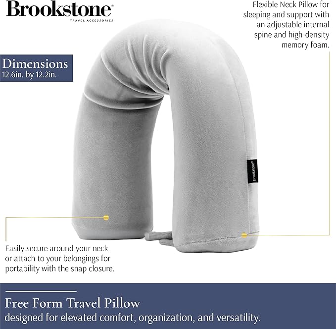Almohada de viaje de espuma viscoelástica Twist para aviones - Almohada de viaje para el cuello para dormir - Almohada de avión para soporte del cuello, barbilla, lumbar y pierna