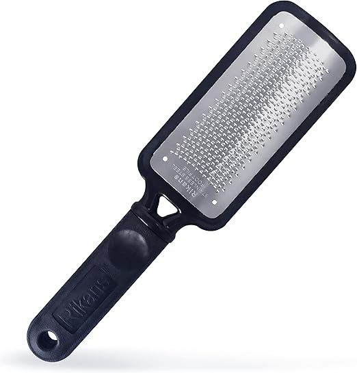 Raspador de pies Rikans, herramienta para eliminar callosidades, el mejor cuidado para la pedicura, se puede usar en pies húmedos o secos, lima de acero inoxidable.