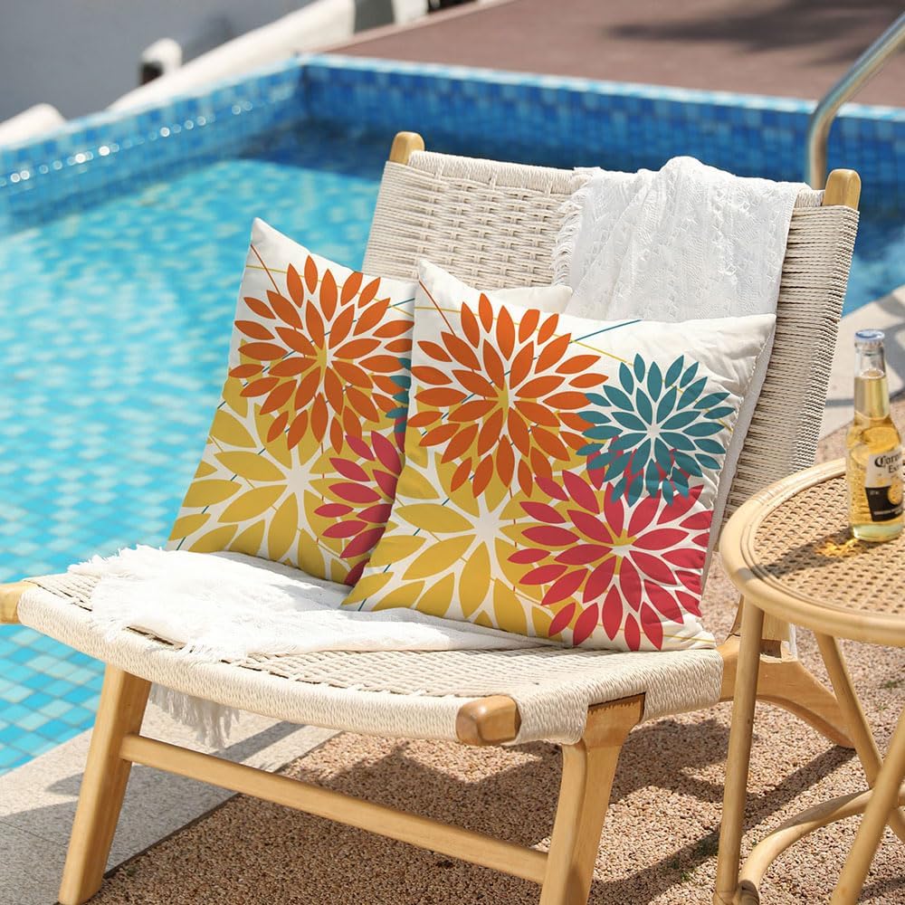 Paquete de 2 fundas impermeables para cojines decorativos de exterior de 18x18 pulgadas