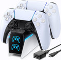 Cargador de mando OIVO para PS5 con adaptador de CA de carga rápida, soporte de carga para mando de PS5 para PlayStation 5, estación de acoplamiento de repuesto para kits de accesorios de PS5.