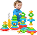 Hieoby Juguetes Montessori para niños pequeños, niños y niñas, actividades de aprendizaje preescolar, 30 piezas, bloques de construcción, apilables, juguetes educativos STEM para niños pequeños