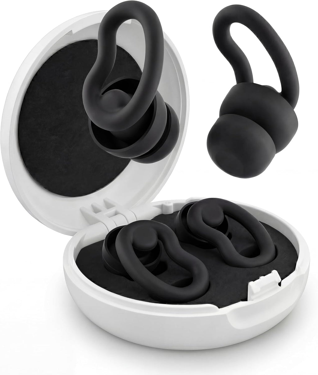 Tapones para los oídos para dormir, 2 pares reutilizables para quienes duermen de lado, 6 tamaños de puntas de silicona (capa simple y doble), reducción de ruido de 30 dB para ronquidos, viajes y concentración.