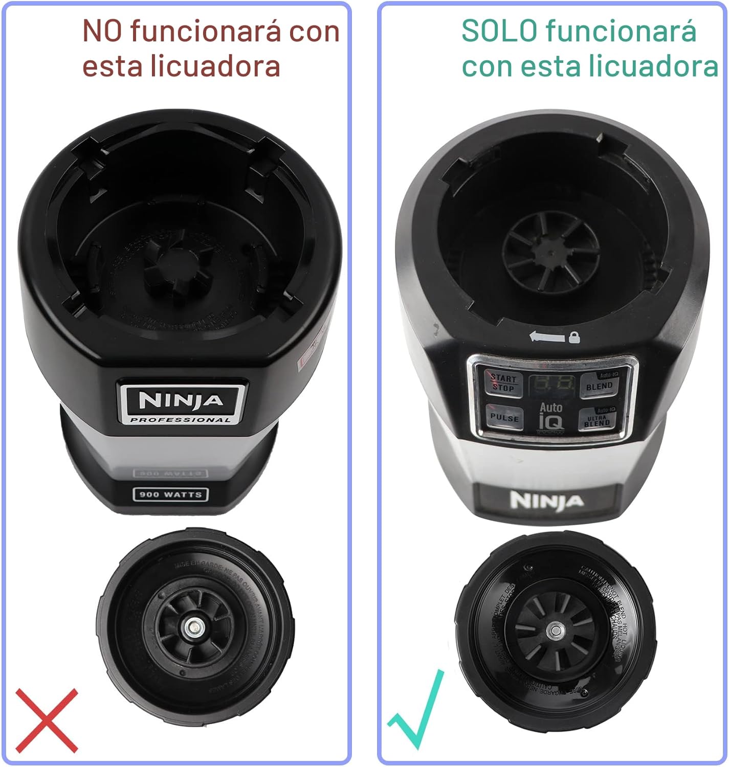 1 paquete de conjunto de cuchillas extractoras de 7 aletas para licuadora Ninja, cuchilla para licuadora Ninja, piezas de repuesto compatibles con licuadoras Ninja Auto iQ BL480 BL482 BL642 BL682
