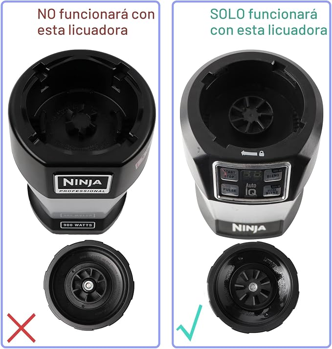 1 paquete de conjunto de cuchillas extractoras de 7 aletas para licuadora Ninja, cuchilla para licuadora Ninja, piezas de repuesto compatibles con licuadoras Ninja Auto iQ BL480 BL482 BL642 BL682