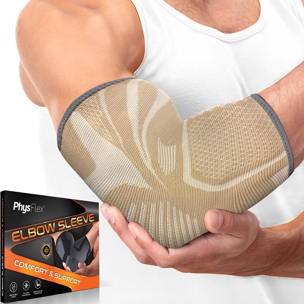 PhysFlex - Paquete de 2 coderas de codo para alivio del dolor de codo de tenista y golfista