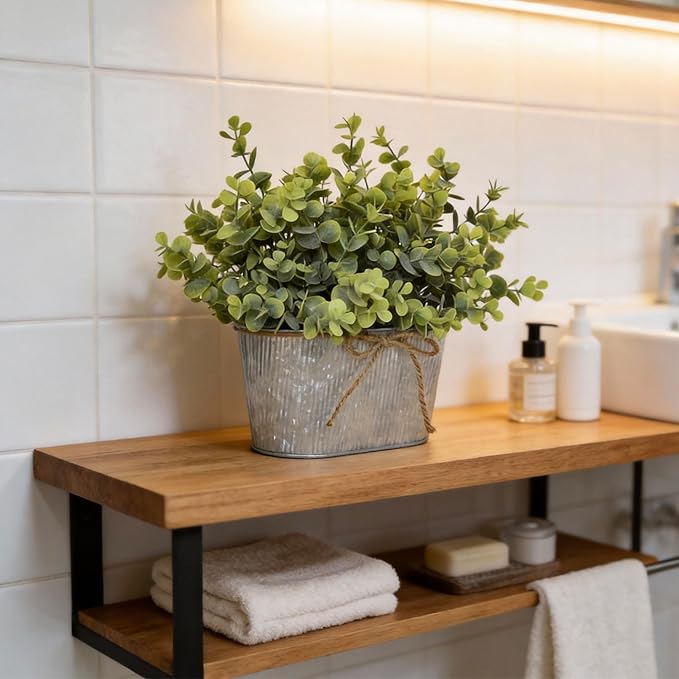 Plantas Artificiales de Eucalipto para Decoración – Set de 3 Plantas Falsas Estilo Rústico