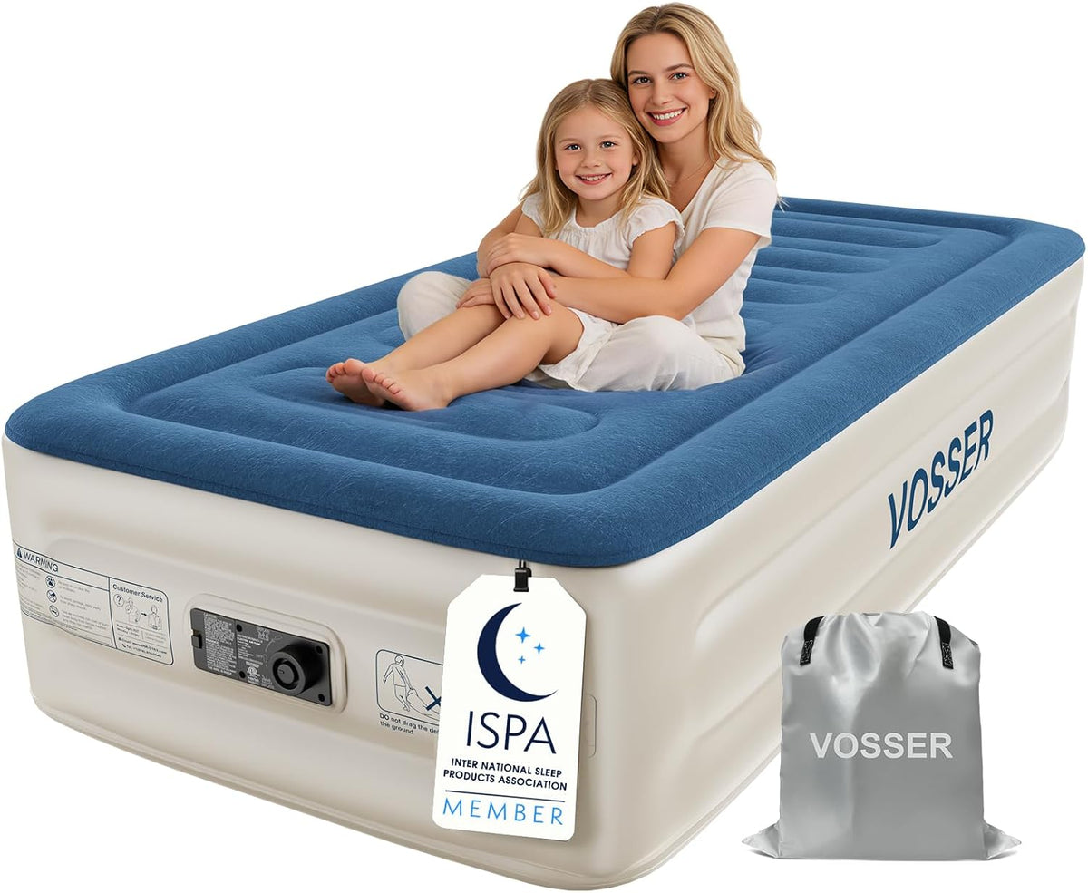 Colchón Inflable V-H-60 18 Pulgadas con Bomba Eléctrica Incorporada – Inflado y Desinflado Automático en 3 Minutos