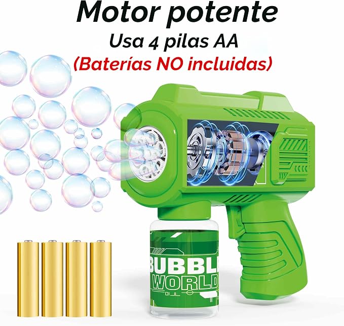 Paquete de 8 Pistolas de Burbujas Automáticas, Máquina de Burbujas Soplador Juguetes de Exterior para Niños Pequeños de 1-8 Años Regalos Favores de Fiesta de Boda