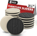 Deslizadores de Muebles para Alfombra – Set 8 Piezas 3.5" Reutilizables para Mover Muebles Fácil