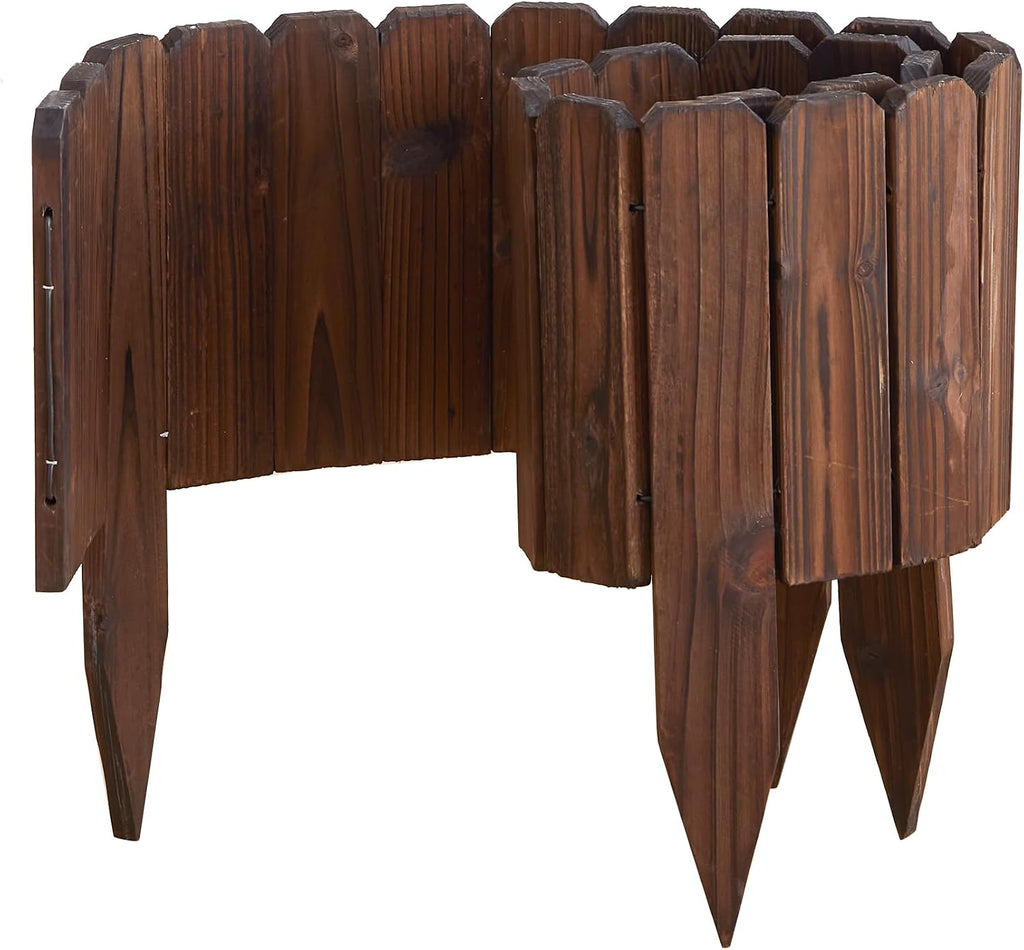 GHWIE Borde de Jardín de Madera – Valla Decorativa para Macizos de Flores, Caminos y Patios (20x122 cm)