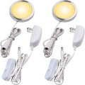 Lvyinyin Pack de 2 Lámparas LED para Bajo Gabinetes de Cocina – 120V, Enchufe Directo, Luz Blanca, Interruptor en Línea