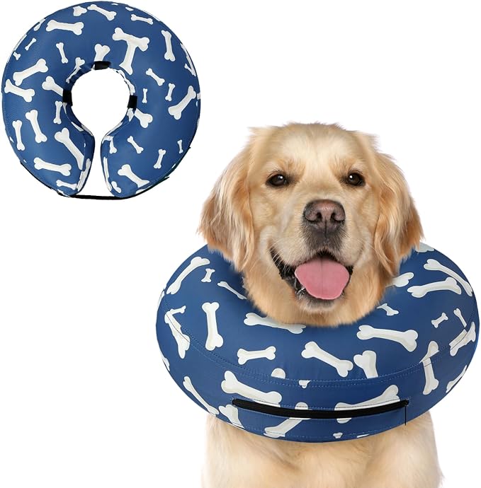 Supet Collar inflable de cono de perro alternativo después de la cirugía, cuello de perro de dona M/L